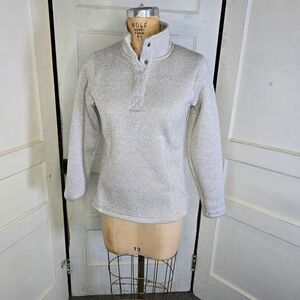 Avalanche 1/4 snap white fleece pullover womens‎ S